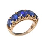 A late Victorian sapphire and diamond ring