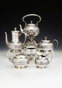 ϒ An American silver six piece tea and coffee service by J. C. Moore & Son for Tiffany & Co.