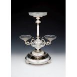 A Victorian silver centrepiece epergne by Horace Woodward & Co.