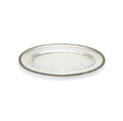 An Italian silver oval meat plate