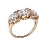 A late Victorian three stone diamond ring