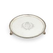 A George III silver circular salver by Robert Jones I