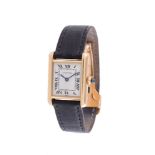 Cartier, Tank Louis, a lady's gold coloured wrist watch