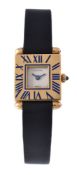 Cartier, Quadrant, a lady's gold coloured and enamel wrist watch
