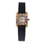 Cartier, Quadrant, a lady's gold coloured and enamel wrist watch