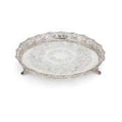 A Portuguese silver circular salver by Joao Joaquim Monteiro & Filho