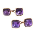 A pair of amethyst cufflinks