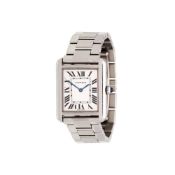 Cartier, Tank Solo, ref. W5200013/3170, a lady's stainless steel bracelet watch