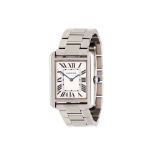 Cartier, Tank Solo, ref. W5200013/3170, a lady's stainless steel bracelet watch