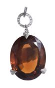 An early twentieth century citrine and diamond pendant by Georges Fouquet
