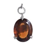 An early twentieth century citrine and diamond pendant by Georges Fouquet