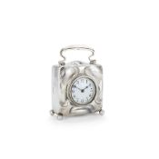 An Arts and Crafts silver desk clock by William Neale