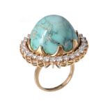 A turquoise and diamond ring by Sanz