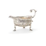 A George II silver oval cream boat by George Greenhill Jones