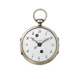 Courvoisier Fils, a silver open face alarm pocket watch