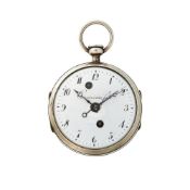 Courvoisier Fils, a silver open face alarm pocket watch