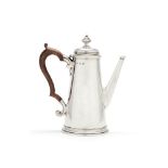 A George I silver straight-tapered coffee pot by Edward Feline