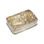 A late George III silver gilt table snuff box by John Linnit & William Atkinson