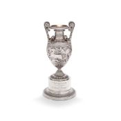 An Edwardian silver vase on stand Hunt & Roskell Ltd