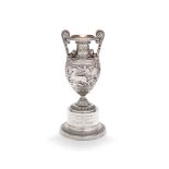 An Edwardian silver vase on stand Hunt & Roskell Ltd