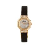 Cartier, a lady's gold coloured and diamond set wrist watch