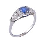 A sapphire and diamond ring