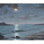 Roger de la Corbière (French 1893-1974), Moonlight over sea