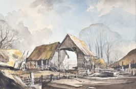 Rowland Hilder (British 1905-1993), Farmyard