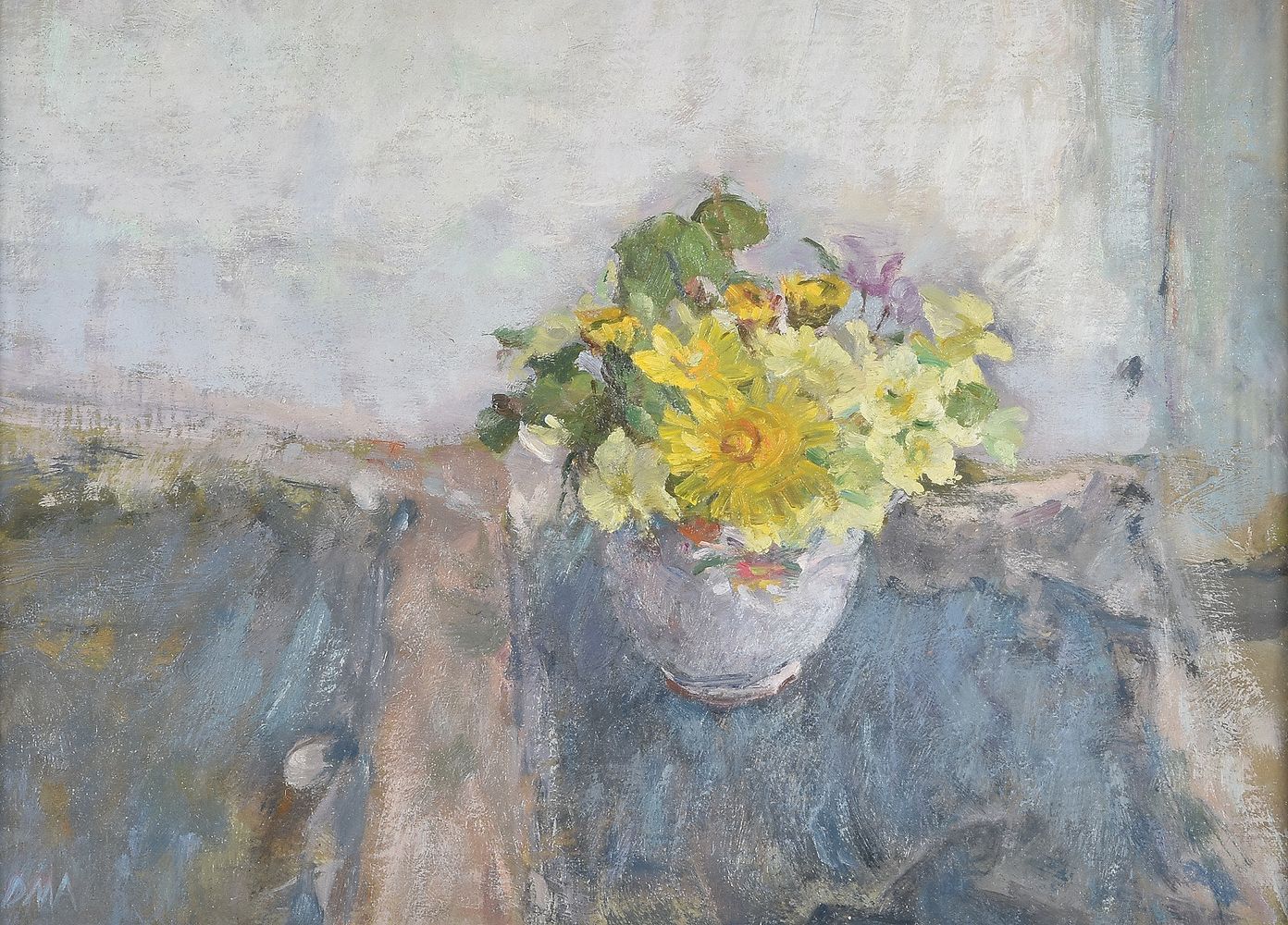 Diana Armfield (British b. 1920), Spring Flowers on a Slate Windowsill