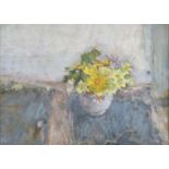 Diana Armfield (British b. 1920), Spring Flowers on a Slate Windowsill