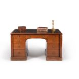 A William IV mahogany partners pedestal desk, , by Gillows, circa 1835, stamped 'GILLOWS LANCASTER'