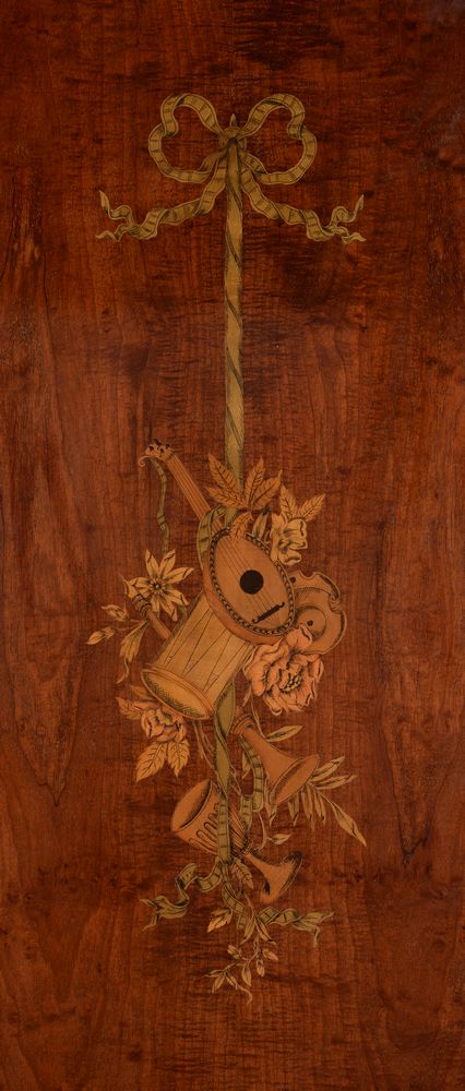 A George III mahogany and marquetry inlaid bureau bookcase, circa 1800 - Image 4 of 8