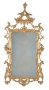 A carved giltwood wall mirror, 19th century