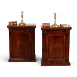 A pair of George IV mahogany side cabinets, circa 1825