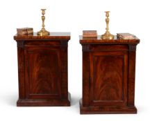 A pair of George IV mahogany side cabinets, circa 1825