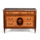 ϒ A Continental tulipwood, kingwood and marquetry commode, late 18th century