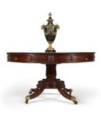 A Regency mahogany drum library table, attributed to Gillows, circa 1815