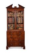 A George III mahogany cabinet on chest, circa 1780