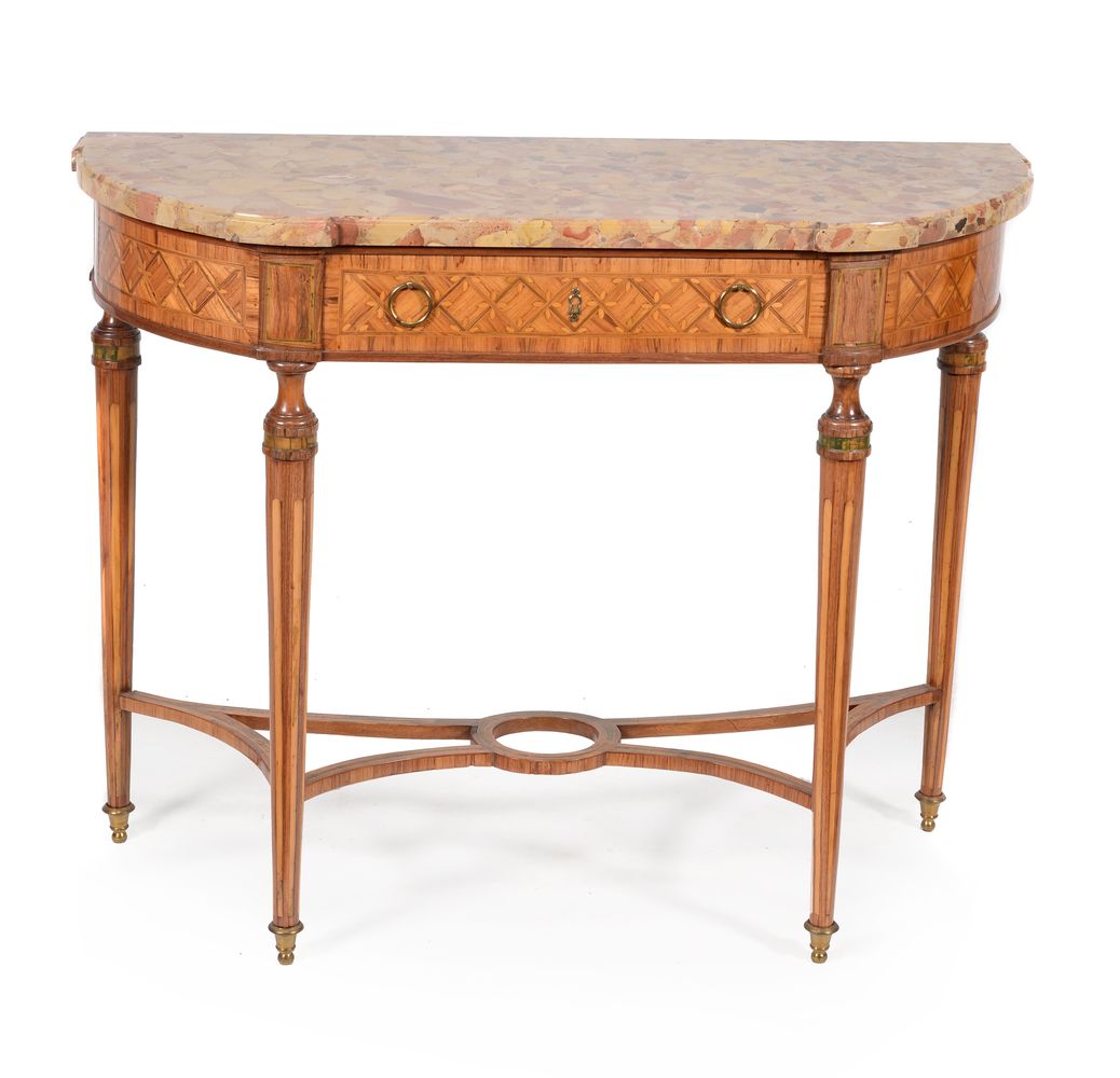 ϒ A Louis XVI tulipwood, rosewood and sycamore inlaid console table, circa 1780 - Image 3 of 3