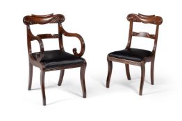 A composite set of sixteen Regency mahogany dining chairs, circa 1815