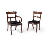 A composite set of sixteen Regency mahogany dining chairs, circa 1815