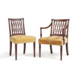 A set of eight George III mahogany dining chairs, circa 1790
