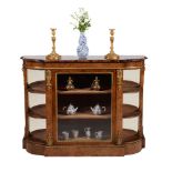 A Victorian burr walnut and gilt metal mounted side cabinet, circa 1860