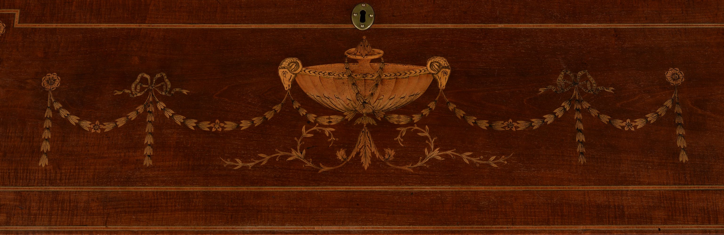 A George III mahogany and marquetry inlaid bureau bookcase, circa 1800 - Image 3 of 8