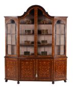 A Dutch mahogany and marquetry inlaid display cabinet, second half 19th century