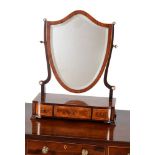 A George III mahogany and inlaid dressing mirror, circa 1790