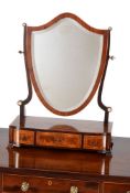 A George III mahogany and inlaid dressing mirror, circa 1790