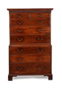 A George III mahogany chest on chest, circa 1780
