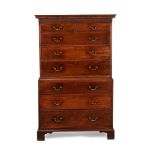 A George III mahogany chest on chest, circa 1780