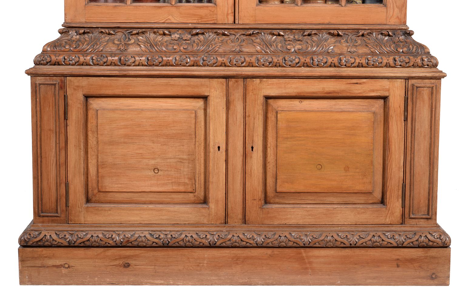 A pair of pine bookcases, in early 18th century style, 20th century, of Pepysian form - Image 5 of 6